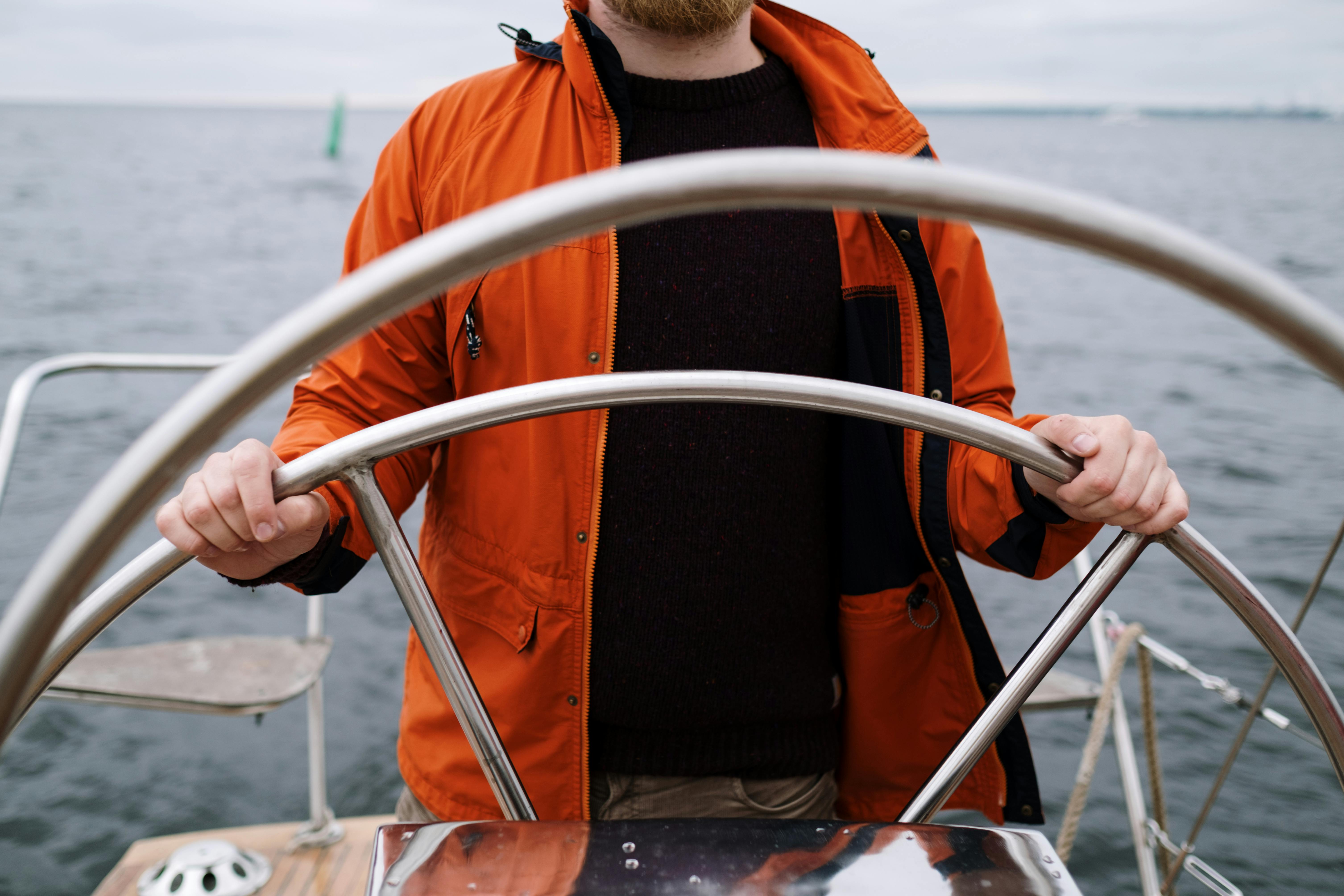 Captain at a multi-screen helm